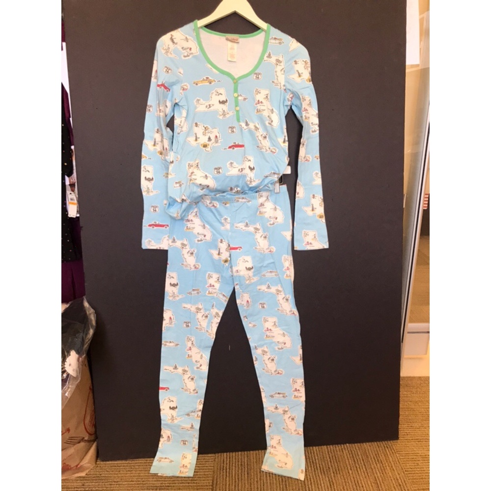 NWOT Bedhead Pajamas Cotton Henley Set “Road Trip”